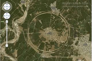  نقشه ماهواره ای شهر ساسانی گور (فیروز آباد)