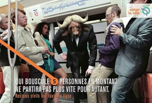 پوسترهایی برای فرهنگ سازی در مترو فرانسه 
