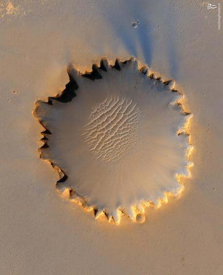 Mars' Victoria Crater at Meridiani Planum seen in this image taken by NASA's High Resolution Imaging Science Experiment