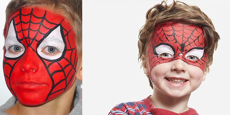 نقاشی صورت کودکان پسرانه مرد عنکبوتی