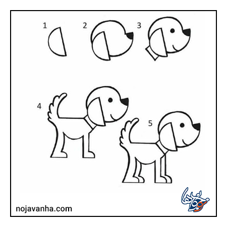 کشیدن نقاشی ساده سگ
