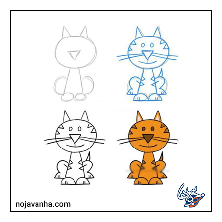 آموزش نقاشی برای کودکان گربه