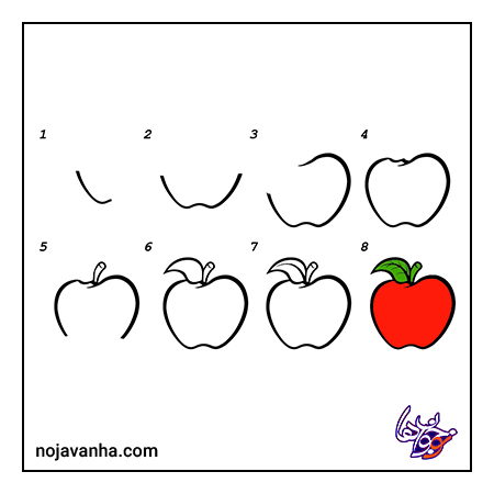 آموزش نقاشی سیب قدم به قدم آموزش