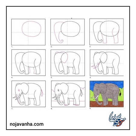 نقاشی فیل کودکانه