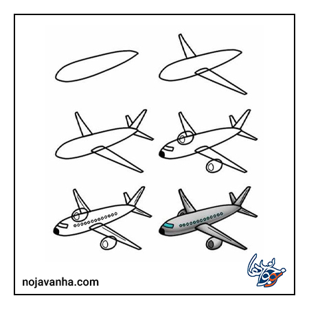 آموزش نقاشی هواپیما مسافربری 