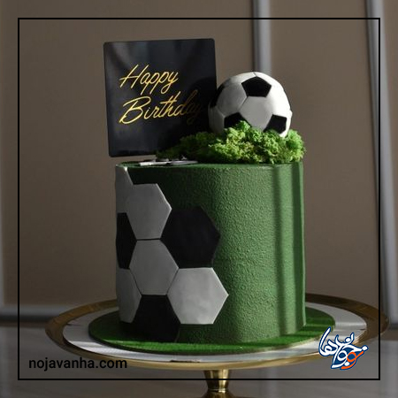 کیک تولد فوتبالی سبز
