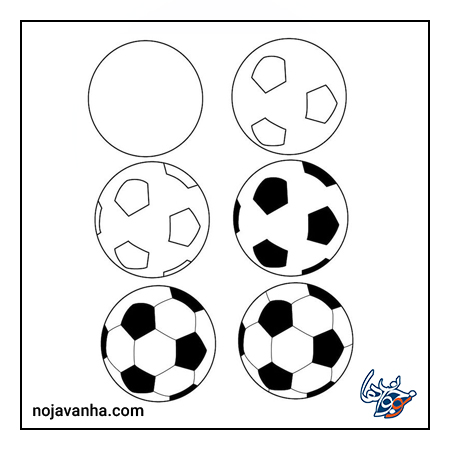 نقاشی توپ فوتبال ساده