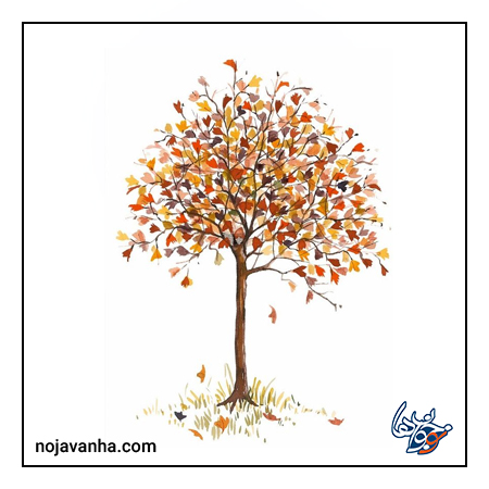 آموزش نقاشی درخت پاییزی