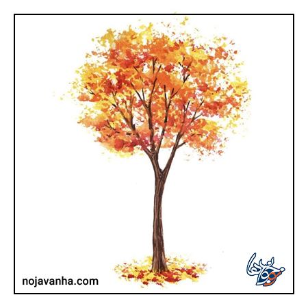 نقاشی از درخت پاییزی