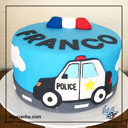 کیک تولد پسرانه ماشین پلیس