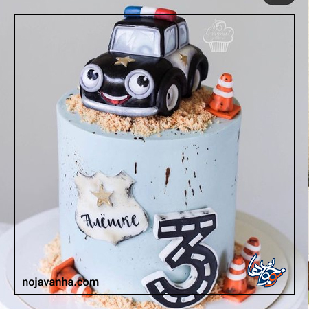مدل کیک تولد پسرانه ماشین پلیس