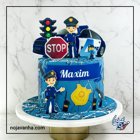 کیک تولد پسرانه ماشین پلیسی