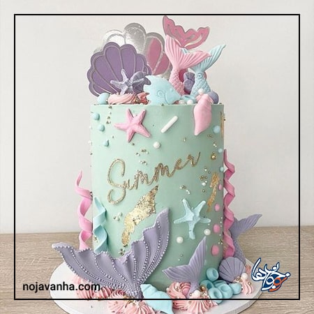 کیک تولد با تزیین پری دریایی