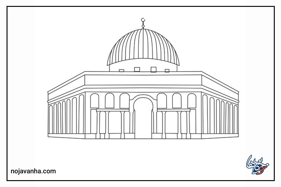 نقاشی مسجد الاقصی ساده