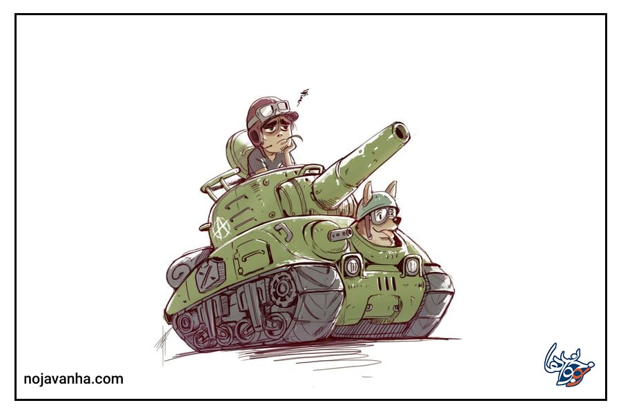 نقاشی ماشین جنگی تانک