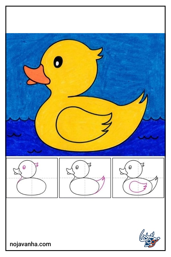 آموزش نقاشی کودکانه جوجه اردک